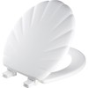 Mayfair Sculptured Shell Toilet Seat, Easy Clean Hinges with Durable