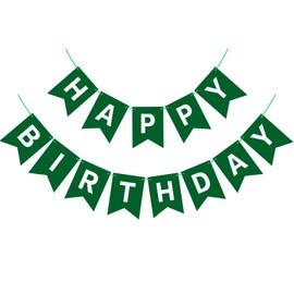 Green Happy Birthday Banner Happy Birthday Sign for Backdrop Green Birthday Party Decorations for Adults Kids Birthday Banner Tea Birthday Party Supplies Door Yard Banner Wall Decor