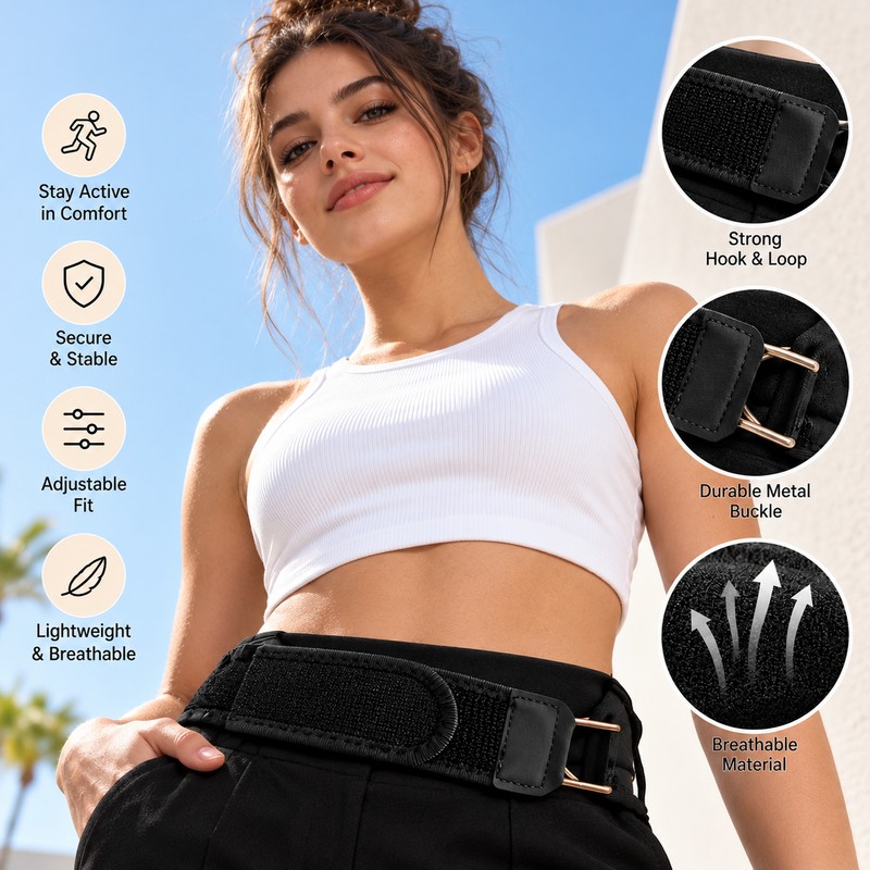 Adjustable Buckleless Belt for Men's Pants – Elastic Hook Waist