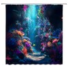 Ocean Underwater World Shower Curtain for Bathroom,70x70 Inch