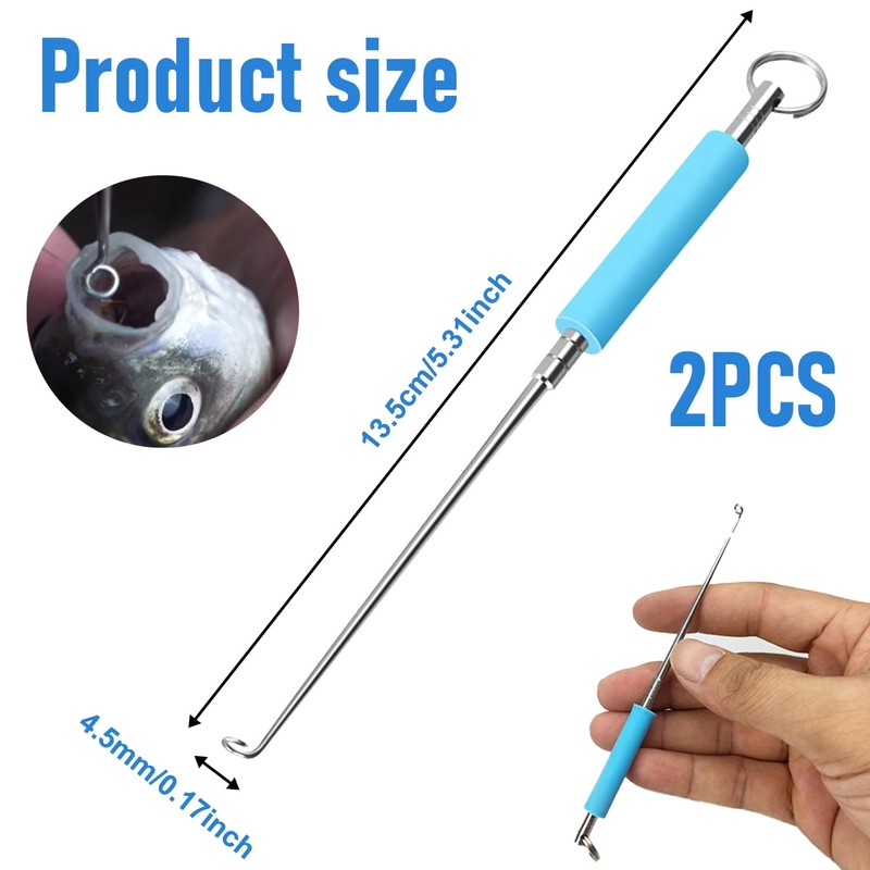 2 Pack Stainless Steel Fishing Hook Remover - Safe &