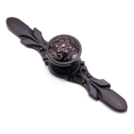 Aandxmok 20 Pack Round Cabinet Knobs Oil Rubbed Bronze - 1.26” Knob & 5.8” Plate - Unique Cabinet Knobs for Kitchen Cabinets and Drawers, Office Cabinet Decoration