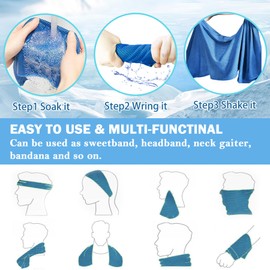 LYDTICK 30Pack Cooling Towels for Neck and Face (40"x12"), Ice Microfiber Cooling Towels Bulk for Workout Cooling Neck Wraps Sweat Towels for Gym Yoga Golf Running Sport