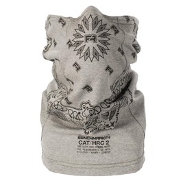 BENCHMARK FR Flame Resistant Face Mask Neck Gaiter - CAT2 (Bandit, Gray)