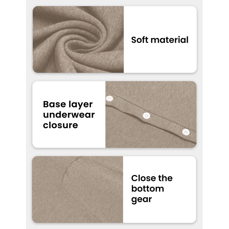 Ekouaer Men's One Piece Pajama Thermal Full Button Union Suit