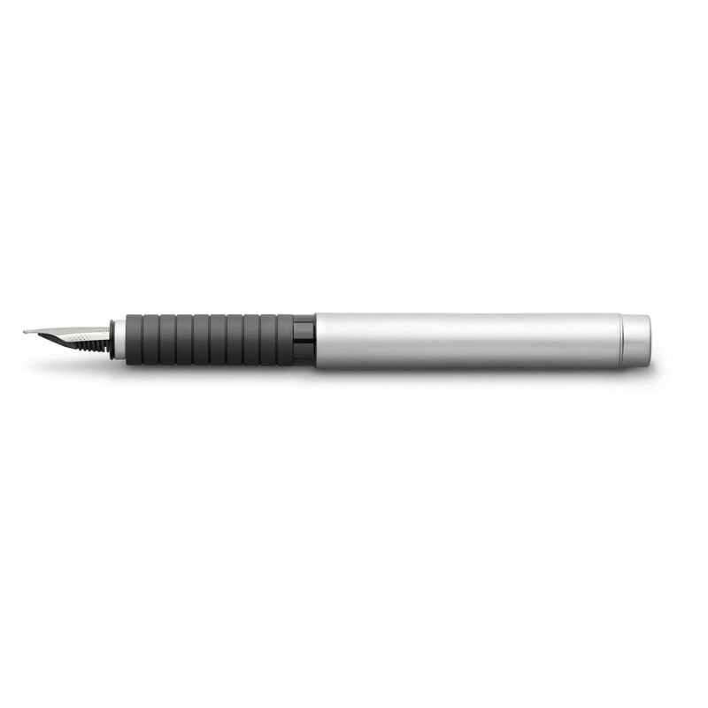 Faber-Castell 148523 Fountain Pen Basic Metal Matte Nib B Silver