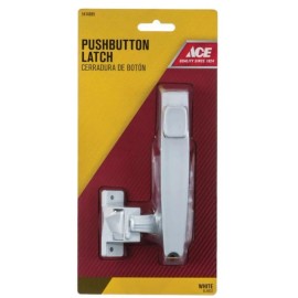 Ace White Steel Push Button Storm Door Latch
