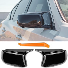 Qlhshop Q50 Mirror Caps for Infiniti Accessories, Passenger Driver Side View Mirror Cover Replacement for Infiniti Q60 Q70 QX30 QX50 Q50L Exterior Car Body Tuning Parts & Trim, Glossy Black - 1 Pair