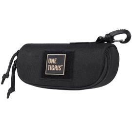 OneTigris Tactical Glasses Case, Molle Glasses Bag, Waterproof Glasses Box for Men and Women, Cycling Glasses, Sports Glasses, Protective Glasses, Sunglasses, Horizontal Black