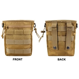 JETEDC MOLLE Dump Pouch, Storage, Military Pouch, Storage Belt Bag, Pack of 2 (Deep Khaki)