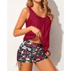 Yonique Blouson Tankini Swimsuits for Women Two Piece Bathing Suits