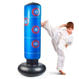 stochastic box Kids Boxing Bag Free Standing 160 cm Inflatable Punch Bag for Kids Free Standing Boxing Bag for Practicing Karate, Taekwondo,De-Stress Boy Girl