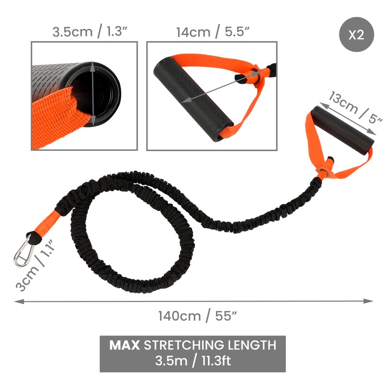 Belle Vous Exercise Resistance Bands with Handles (2 Pack) -