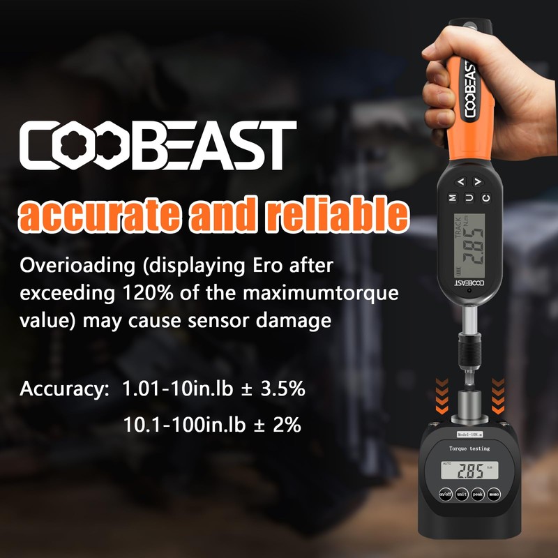 coobeast 38pcs Torque Screwdriver 1.01-106.2 in-lbs/0.11-12 Nm, 1/4 inch Drive