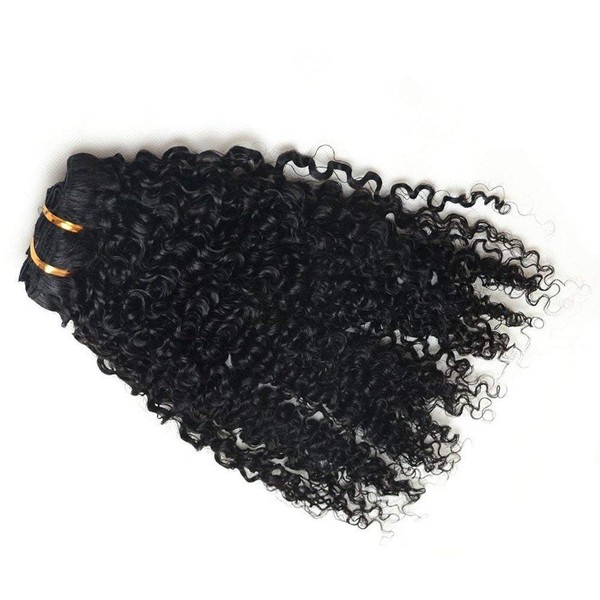 Afro Kinky Curly Human Hair Clip in Extensions Virgin Mongolian Human Hair Clip in Hair Extensions for Black Women 7pcs/set 120gram/set (22inch, Kinky Curly)