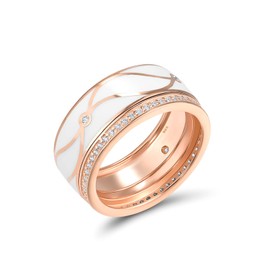 Santuzza 14K Rose Gold Plated Silver Enamel Cubic Zirconia Band Ring for Women (9)