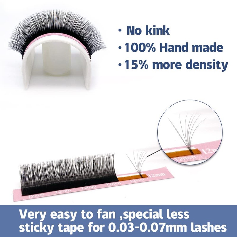 Qeelasee Eyelash Extensions Fake Mink Individual Lashes 0.05 C Curl