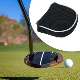 ECSiNG Black Mesh Mallet Putter Cover Golf Putter Headwear with Magnetic Closure Fashion Golf Accessories Golf Headwear for Putter
