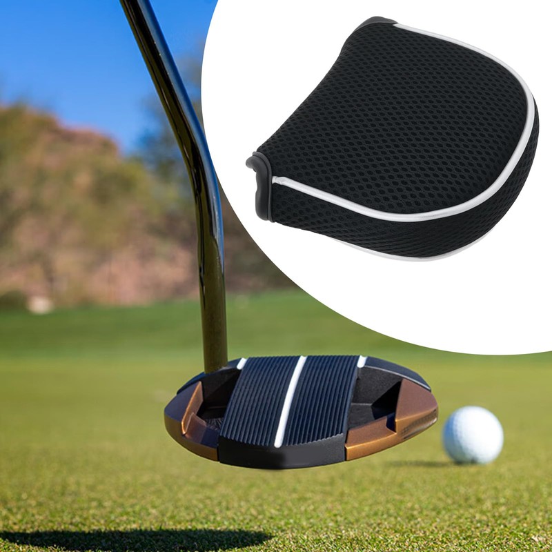 ECSiNG Black Mesh Mallet Putter Cover Golf Putter Headwear with