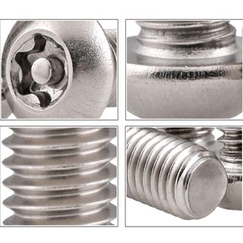 BOZONLI Torx Bolts M4 - TX Socket Button Machine Screws Bolts Security Anti-theft Screws M4×8mm,20 pcs