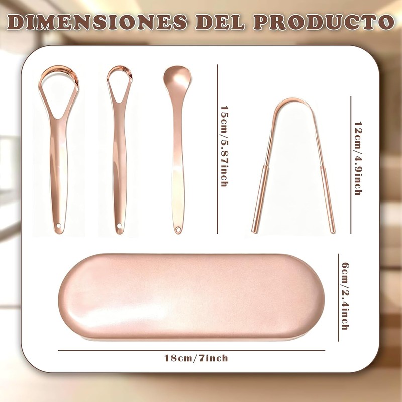 Set de 4 Kit Limpieza Bucal,Con 1pcs Caja portátil, Reutilizable.