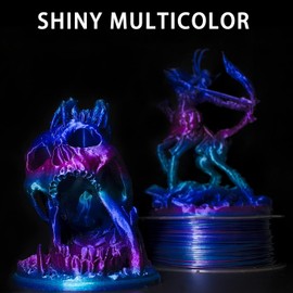 PLA 3D Printer Filament, PLA Filament 1.75mm, Shiny Color Change Rainbow PLA Filament, +/- 0.02mm, 3D Printing Filament 1kg/2.2lbs