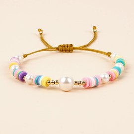 zhenzhu Miyuki Glücks Armbänder Damen, Handgefertigt Strang Reisperlen Partner Armbänd Verstellbare, Gute Reise Talisman Wunsch Sicherheit Wohlstand Guard Ihre Liebe Geschenk für Frauen Mädchen