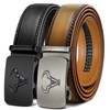 BULLIANT Men belt 2Pack,Leather Ratchet Belt for Gift Men Dress