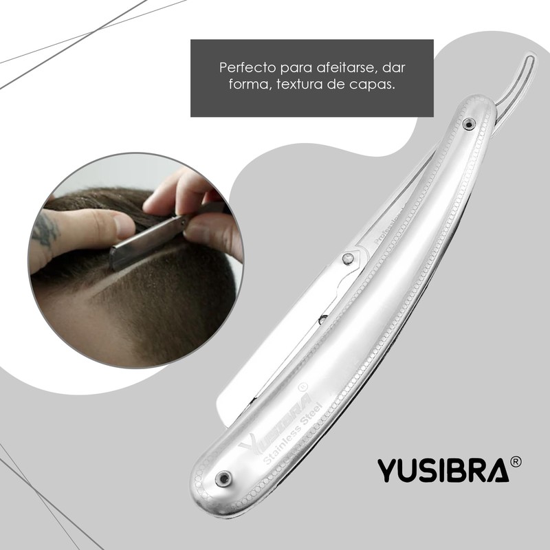 Yusibra Porta Navaja de Barbero, Acero Inoxidable, Afeitar,Calidad Profesional Acero