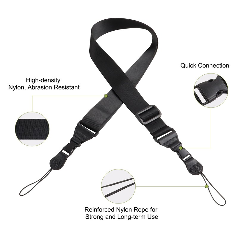 [JUNART] 調節可能なカメラネックストラップ、快適なナイロンショルダーストラップ、双眼鏡、iPad、カメラ、携帯電話用のユニバーサルネックストラップ