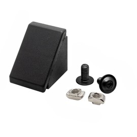Mounting Bracket Including Screws and Slot Nuts Slot 8 for Aluminium Profile Pack of 20 Black 10 Pieces + Cover Caps
