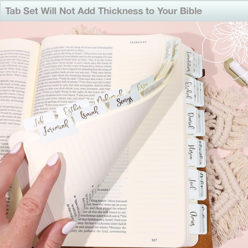 Idyllic Grace - Bible Tabs, Gold Foil Lettering, Bible Journaling,
