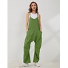 Lentta Women's Causal Jumpsuits V Neck Sleeveless Harem Overalls Stretchy