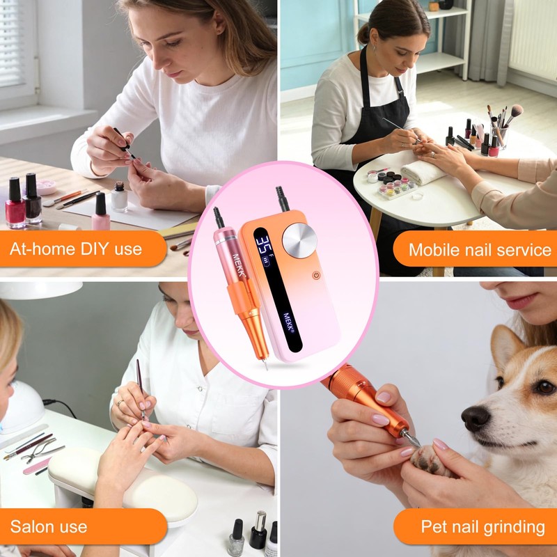 MEKK Nail Drill Kit,35000RPM Electric Nail Drill Professional Electric Nail