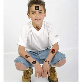 10 Hojas Tatuaje Pirata Niños, Falso Tatuaje Temporal Pegatinas para Chicos Niñas niños Pirata Juegos Infantiles Fiesta de cumpleaños Regalo piñata, Artículos de Fiesta Pirata cumpleaños