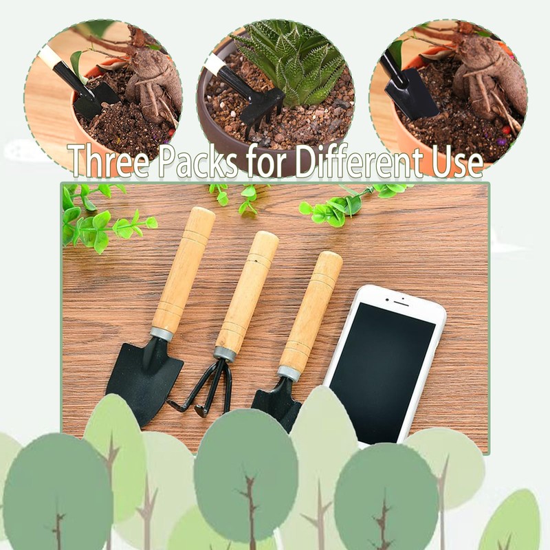 Benepoint 3Pcs Gardening Tools, Mini Tool Set Indoor Garden Kit