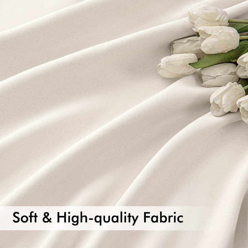 MIULEE Ivory Back Tab Blackout Curtains 102 Inch Long 2