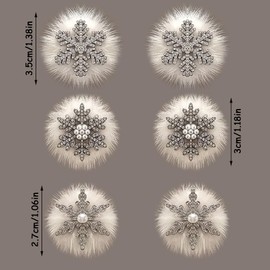 Plush Snowflake Hair Clips Rhinestones Snowflake Hair Barrettes For Women Snow Flake Holiday Christmas Hair Clips Christmas Hair Clip Hair Pins Christmas Clips For Hair Xmas Christmas Hair Accessories