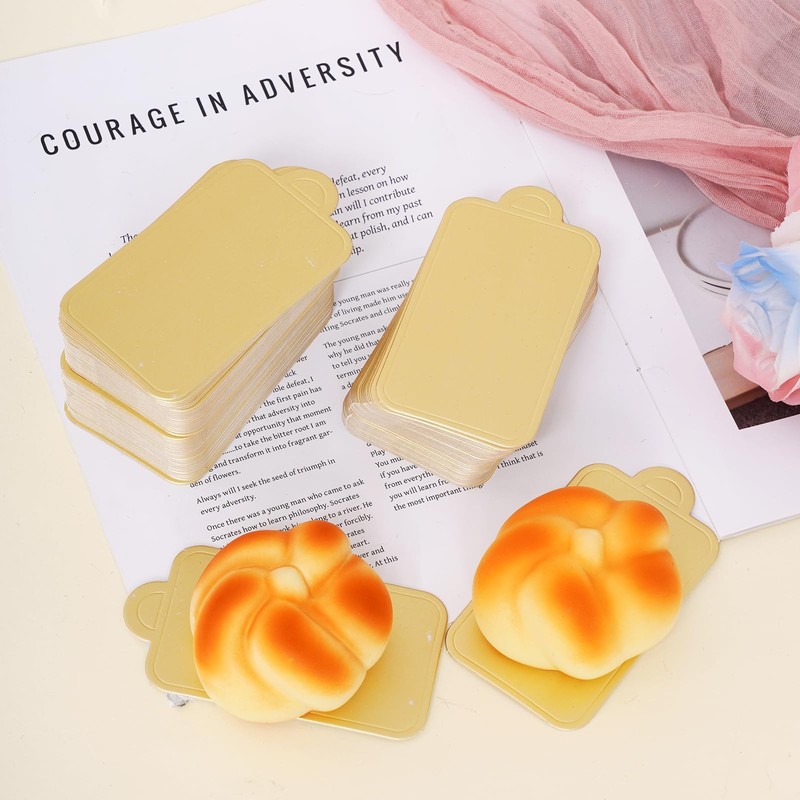 Rthjsfj 100pcs Mini Cake Boards, Gold Cake Base Paper Cupcake