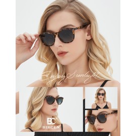 Bircenpro Polarized Sunglasses For Women UV - Protection Womens Trendy Fashion Large Shades With Acetate Frame BC2110