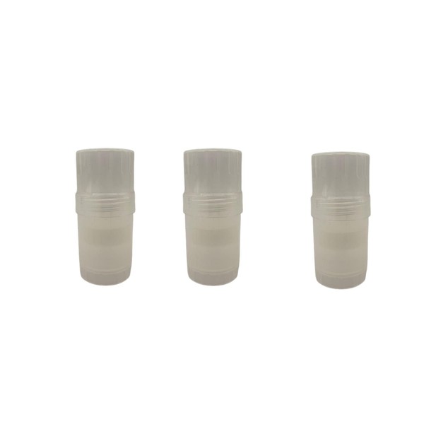 Contenedor natural redondo desodorante – aspiradora – 0.8oz – Tubo de plástico recargable Twist-Up para desodorantes DIY – Artesanía cosmética – Paquete de 3