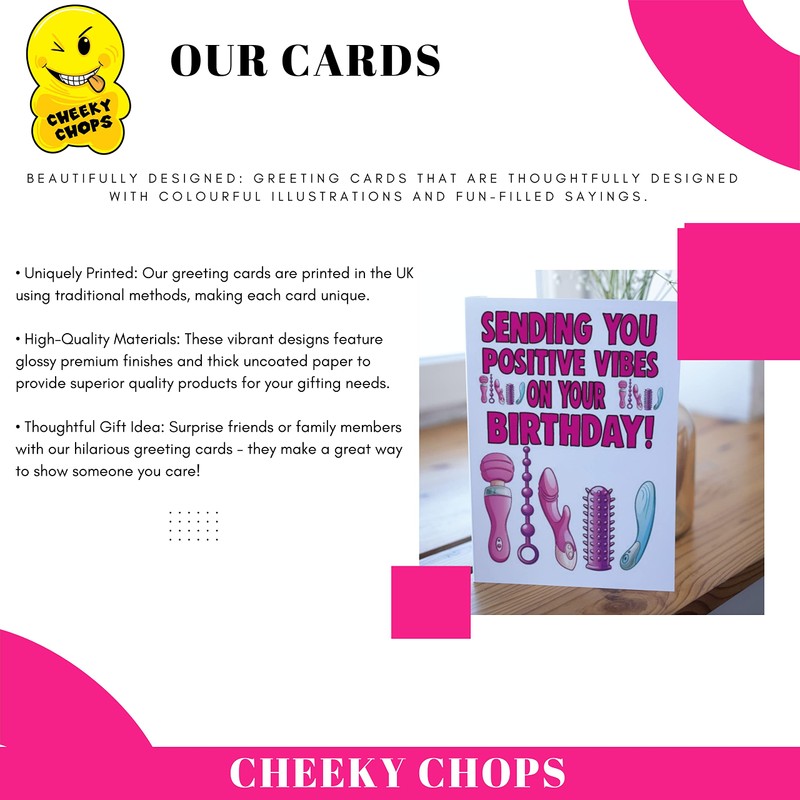 Funny Rude Cheeky Chops Cards - Birthday Dad Father -