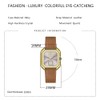 Luxury Dress Women's Leather Watch Square Dial Diamond Lady's Waterproof