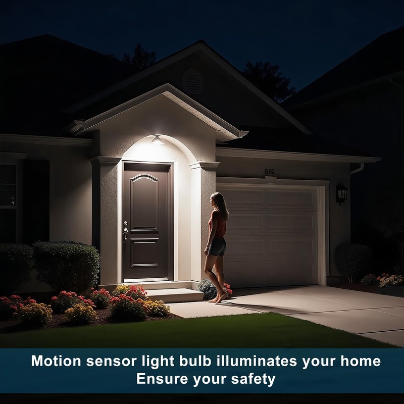 lanyue Motion Sensor Light Bulbs, Dusk to Dawn Outdoor Lighting,