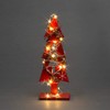 30cm Red Wooden LED Tree Tabletop Centrepiece Christmas Holiday Home