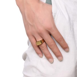 VQYSKO Signet Spade Ace Rings for Men Women,Solid Polished Stainless Steel Biker Ring for Men,Ideal Gift for Dad & Boyfriend,Silver Gold Black Color for Choice, size 4-15 (Gold, 10)