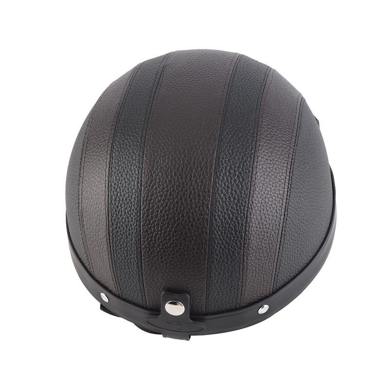 Half Helmet Breathable Sun Blocking Retro Safe PU Leather Motorcycle