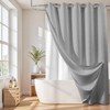 River Dream Grey Cotton Blend Shower Curtain with Snap in