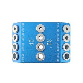 Angle Drill Guide,30 45 90 Degree Angle 4 Sizes Drill Hole Guide Jig, for Angled and Straight Hole, Portable Deck Cable Railing Lag Screw Drilling (Blue)