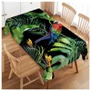 Walmsco Tablecloth Parrot Green Jungle Leaves Decor For Dining Room